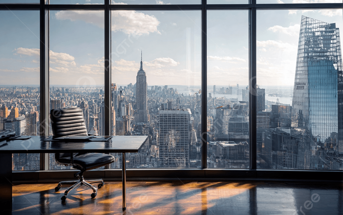 Chicago interior with city-facing windows