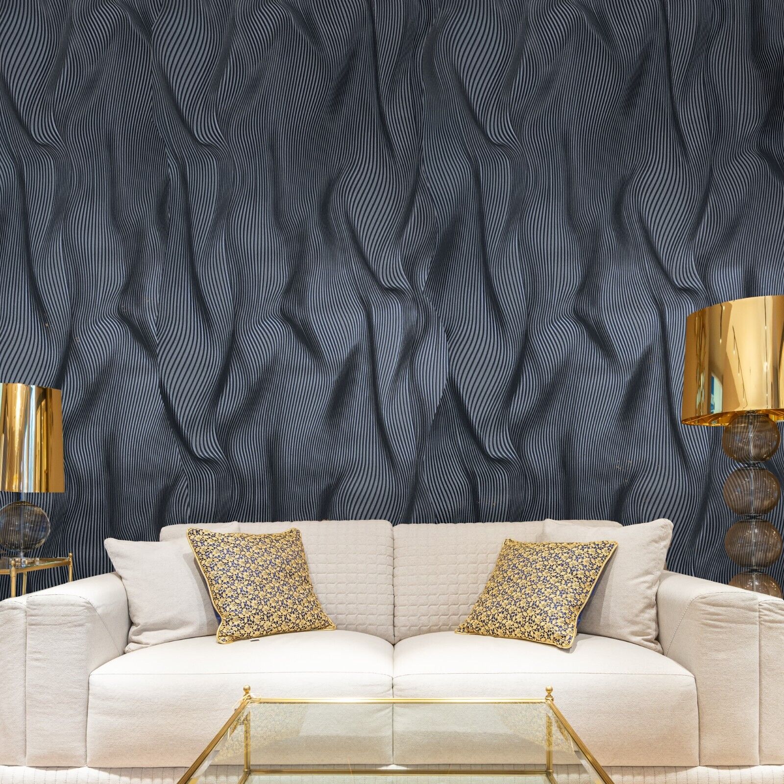 Textured feature wall in a contemporary interior